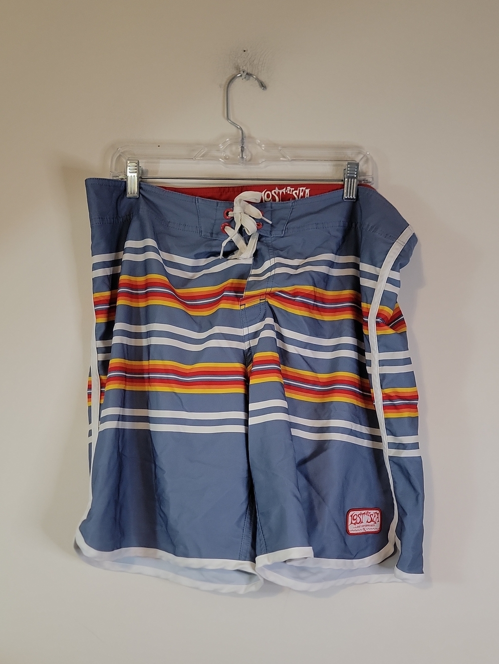 Blue Stripe Men's Swim Trunks Lost At Sea